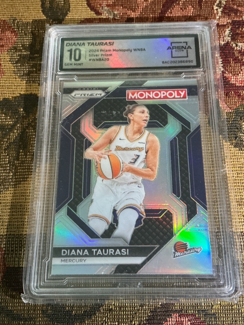 Diana Taurasi 2024 prizm Monopoly silver WNBA 20 Graded arena 10